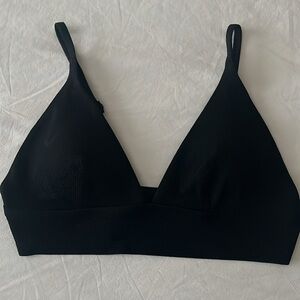Aerie Black Triangle Sports Bra Bralette w pads sz Large EUC